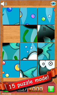 15 Puzzle Mode on Cartoon Puzzle
