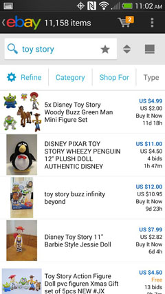 Search Result on eBay for Android