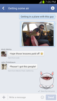 Talk in Facebook on Android