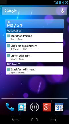 Save To-do List on Desktop on Android of Google Calendar