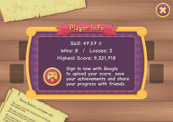 Player Info of Sultan Solitaire