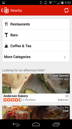 Categories Showing Businesses on Yelp