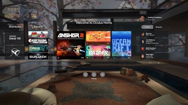 Oculus Home Page