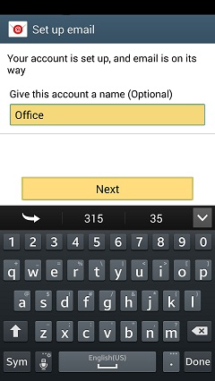 Android Set up Email Last