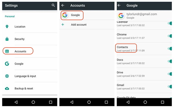 How To Backup Android Contacts To Gmail