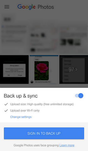 Start to Back Up with Google Photos