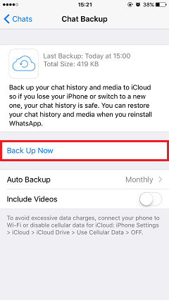 Back Up WhatsApp Chat Now