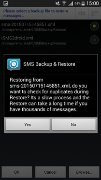 Confirm to Restore
