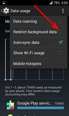 Disable Background Data