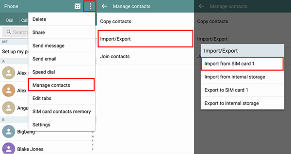 Import Contacts from SIM