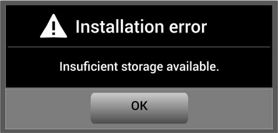 Insufficient Storage Available