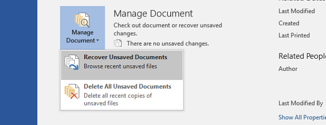 Recover Unsaved Word Document Files