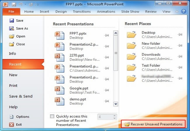 Recover Unsaved PPT Files