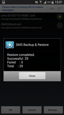 SMS Restoration Complete
