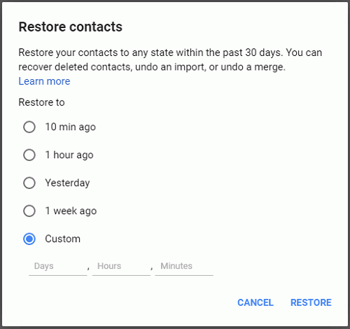 Recover Deleted Contacts from Gmail