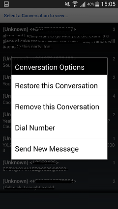 Restore One Specific Conversation