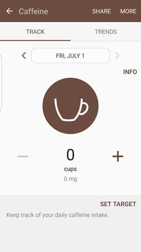 S Health Record Caffeine Intake