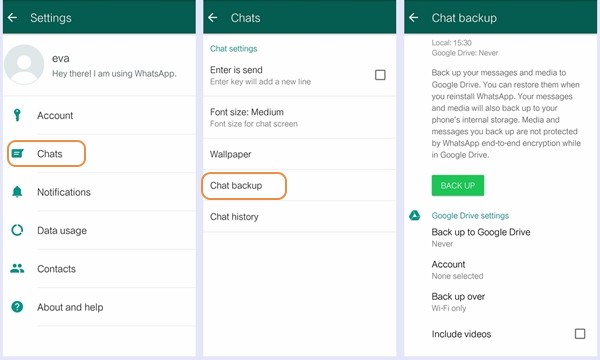 Save whatsApp Messages on Android