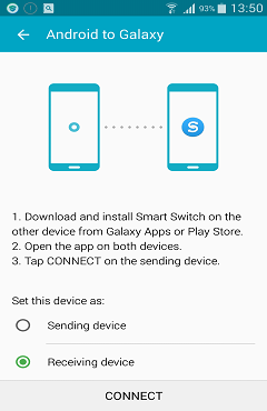 Set S6 as Receiving Device