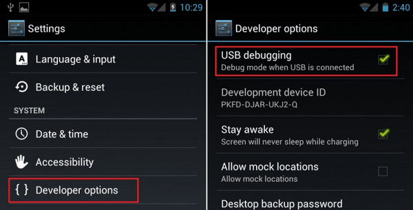 Enable USB Debugging on Android 3.0 to 4.1