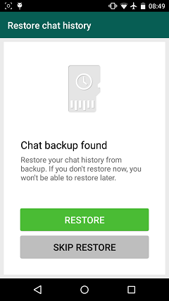 Restore WhatsApp Chat from Backup