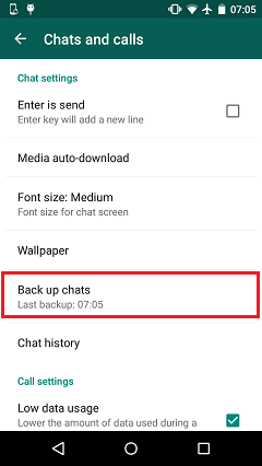 Back Up WhatsApp Chat