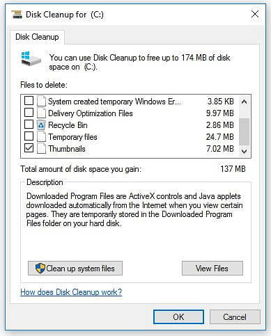 Windows Disk Cleanup to Delete Temp Folders
