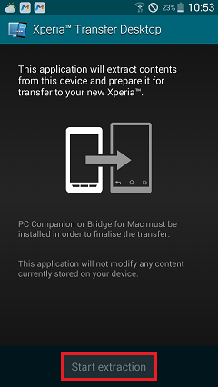 Run Xperia Transfer Desktop on Android