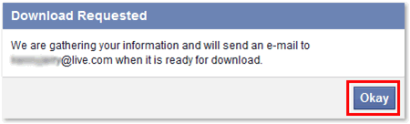 Facebook Download Requested