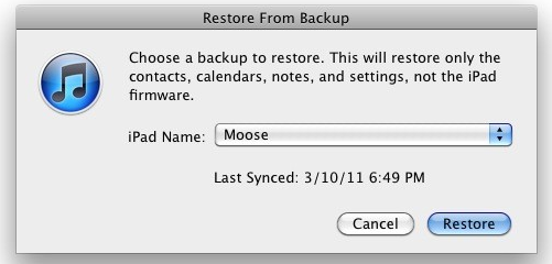 Choose Backup files to Restore