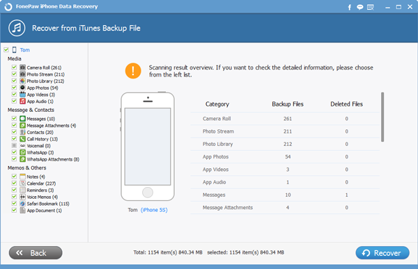 Retrieve iPhone Data from iTunes Backup