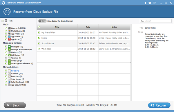 Restore Notes from iCloud