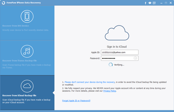 Restore iOS 8 from iCloud Backup