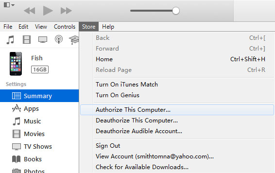 Authorize Computer before Transferring Purchases from iPhone to iTunes