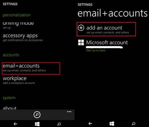 Add Email Accounts on Windows Phone